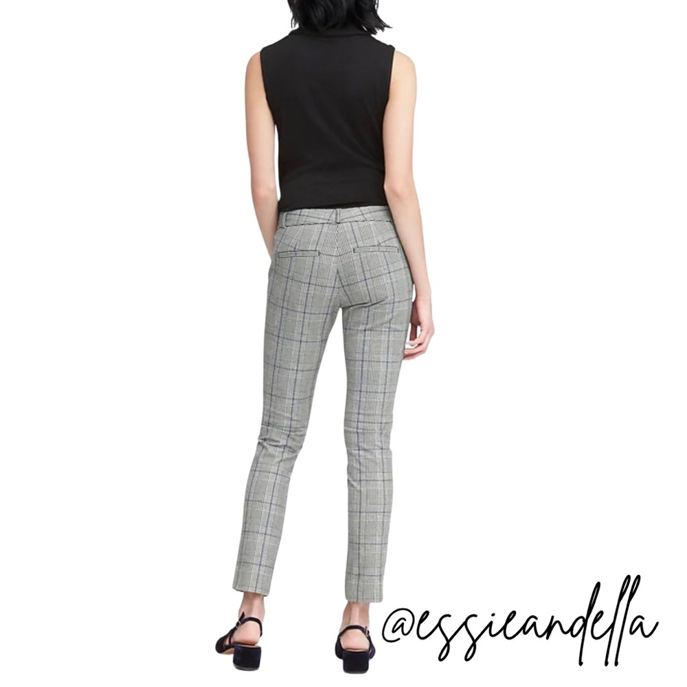 Banana Republic Black and Blue Plaid Pants